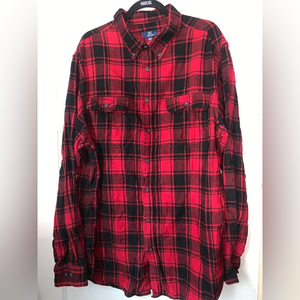 George red‎ and black flannel shirt size 2XL Tall 100% cotton